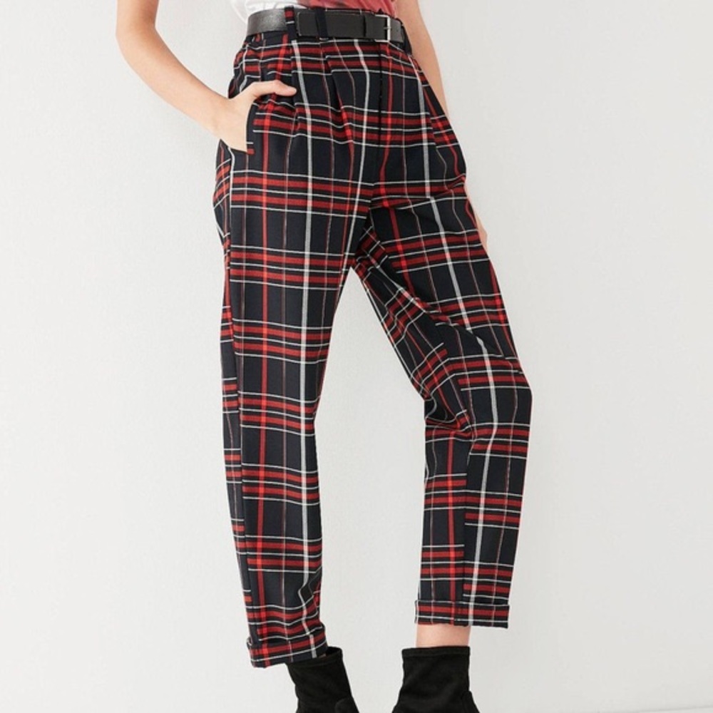 Urban Outfitters Red Plaid Pants Size S